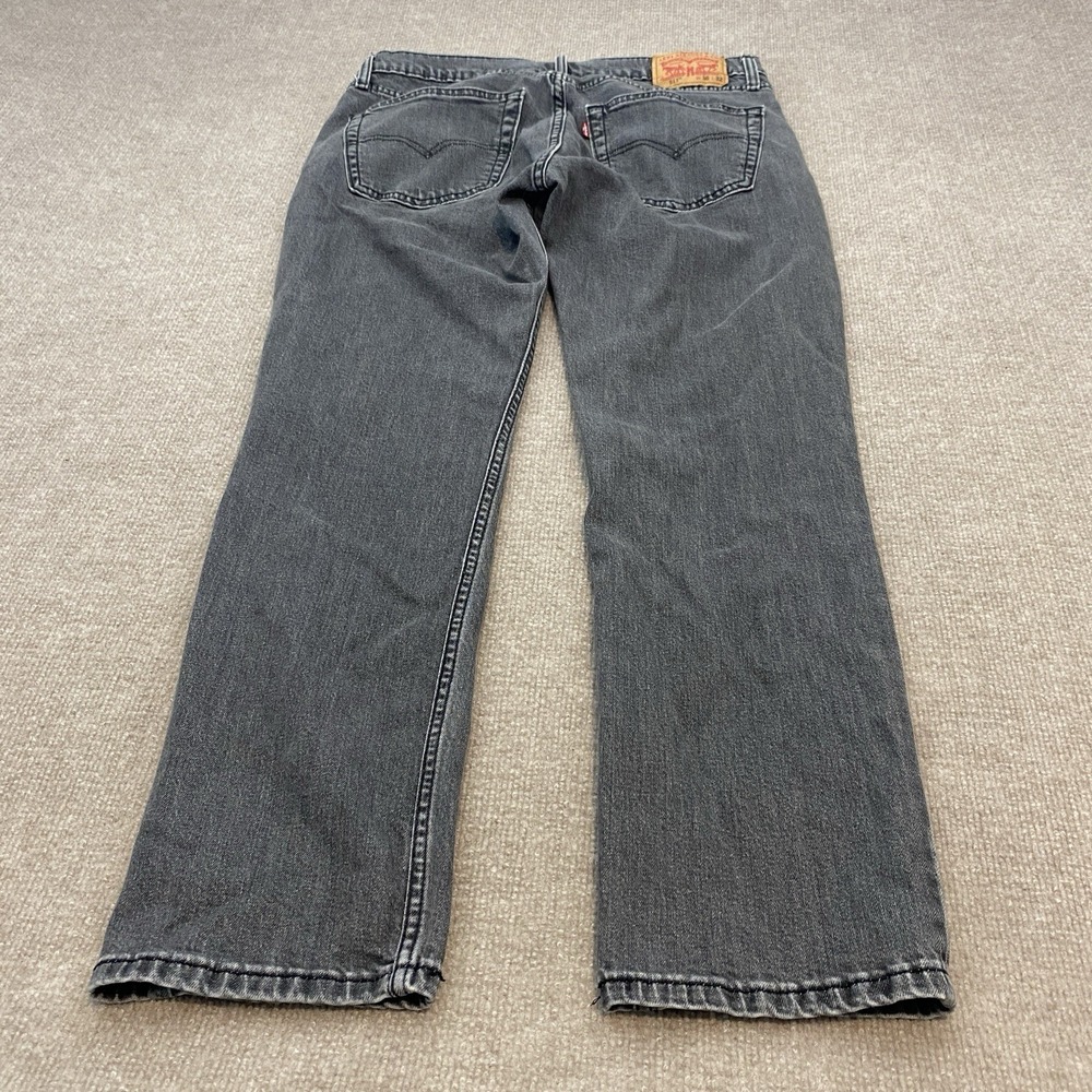 Levis 511 Jeans Mens 36 Fits 35x30 Faded Black Skinny Straight Dark Distressed‎